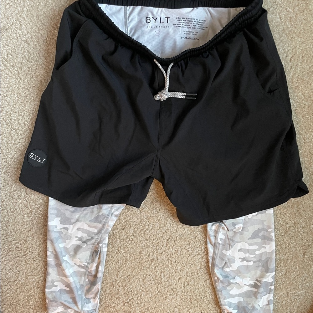 BYLT workout shorts with built in tights